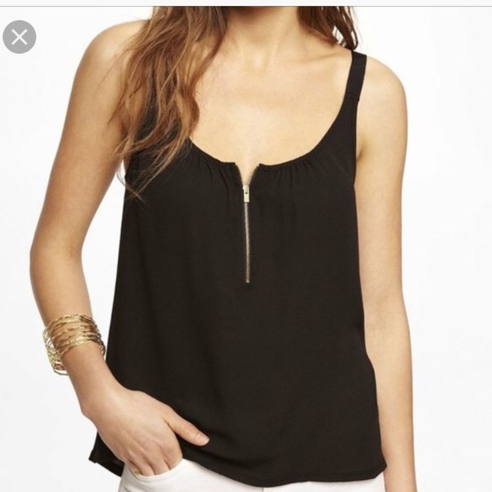 Express Black/White Zippered Tank